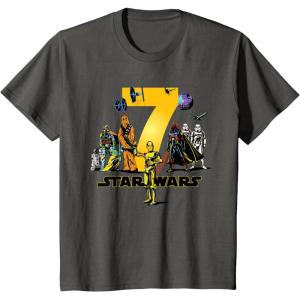 imageStar Wars Classic Characters Seventh Birthday 7 Years Old TShirtAsphalt Grey