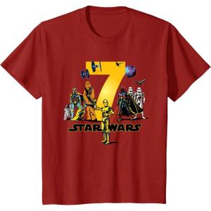 imageStar Wars Classic Characters Seventh Birthday 7 Years Old TShirtCranberry Red