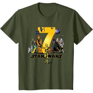 imageStar Wars Classic Characters Seventh Birthday 7 Years Old TShirtOlive Green