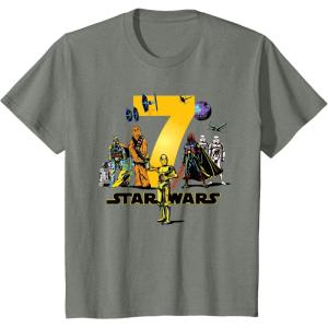 imageStar Wars Classic Characters Seventh Birthday 7 Years Old TShirtOlive Heather