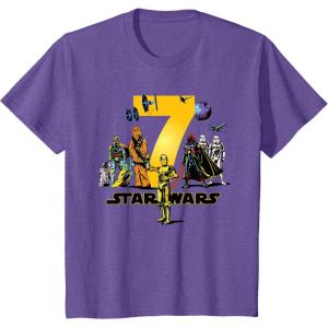 imageStar Wars Classic Characters Seventh Birthday 7 Years Old TShirtPurple Heather