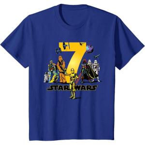 imageStar Wars Classic Characters Seventh Birthday 7 Years Old TShirtRoyal Blue