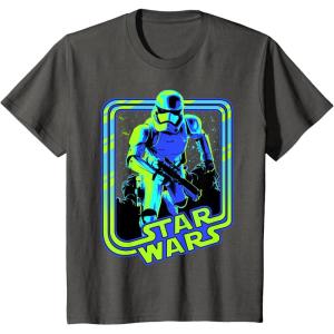 imageStar Wars Classic Stormtrooper Retro Neon Glow Poster TShirtAsphalt Grey