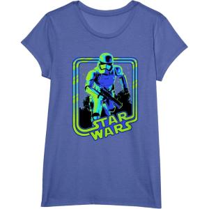 imageStar Wars Classic Stormtrooper Retro Neon Glow Poster TShirtBright Blue Heather