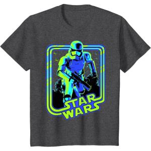 imageStar Wars Classic Stormtrooper Retro Neon Glow Poster TShirtDark Heather Grey