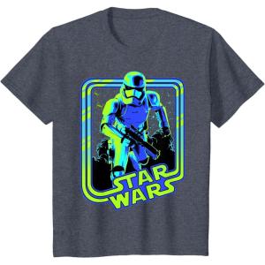imageStar Wars Classic Stormtrooper Retro Neon Glow Poster TShirtHeather Blue