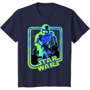 imageStar Wars Classic Stormtrooper Retro Neon Glow Poster TShirtNavy Blue