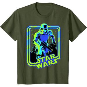 imageStar Wars Classic Stormtrooper Retro Neon Glow Poster TShirtOlive Green
