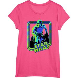 imageStar Wars Classic Stormtrooper Retro Neon Glow Poster TShirtPink Heather