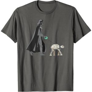 imageStar Wars Darth Vader the Dog Walker Meme TShirtAsphalt Grey