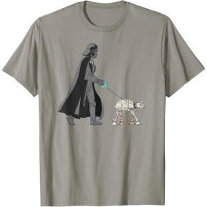 imageStar Wars Darth Vader the Dog Walker Meme TShirtSlate Grey