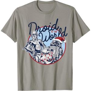 imageStar Wars Droid To The World Christmas Spirit TShirt TShirtSlate Grey