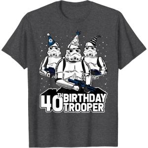 imageStar Wars Stormtrooper Party Hats Trio 40th Birthday Trooper TShirtDark Heather Grey