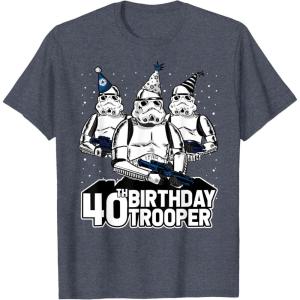 imageStar Wars Stormtrooper Party Hats Trio 40th Birthday Trooper TShirtHeather Blue