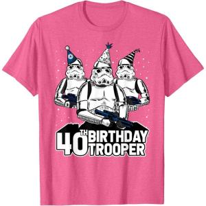 imageStar Wars Stormtrooper Party Hats Trio 40th Birthday Trooper TShirtPink Heather