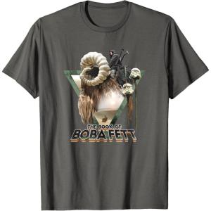 imageStar Wars The Book Of Boba Fett Bantha Riding Triangle Fill TShirtAsphalt Grey