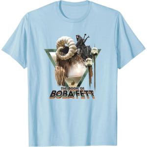 imageStar Wars The Book Of Boba Fett Bantha Riding Triangle Fill TShirtBaby Blue
