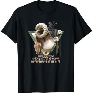 imageStar Wars The Book Of Boba Fett Bantha Riding Triangle Fill TShirtBlack
