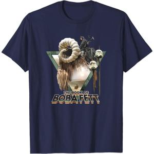 imageStar Wars The Book Of Boba Fett Bantha Riding Triangle Fill TShirtNavy Blue