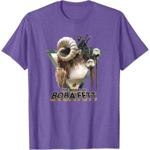 imageStar Wars The Book Of Boba Fett Bantha Riding Triangle Fill TShirtPurple Heather