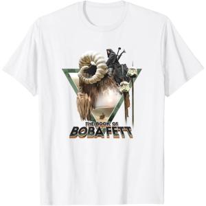 imageStar Wars The Book Of Boba Fett Bantha Riding Triangle Fill TShirtWhite