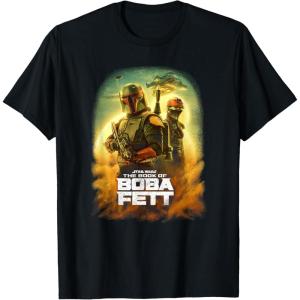 imageStar Wars The Book Of Boba Fett Group Shot Desert Poster TShirtBlack