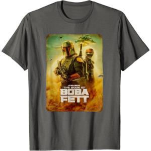 imageStar Wars The Book Of Boba Fett Group Shot Desert Poster V2 TShirtAsphalt Grey