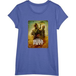 imageStar Wars The Book Of Boba Fett Group Shot Desert Poster V2 TShirtBright Blue Heather