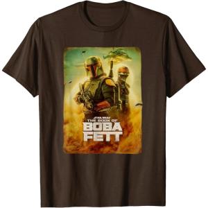 imageStar Wars The Book Of Boba Fett Group Shot Desert Poster V2 TShirtBrown