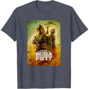 imageStar Wars The Book Of Boba Fett Group Shot Desert Poster V2 TShirtHeather Blue