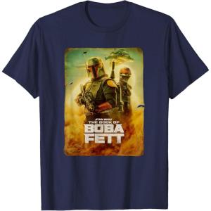 imageStar Wars The Book Of Boba Fett Group Shot Desert Poster V2 TShirtNavy Blue