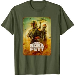 imageStar Wars The Book Of Boba Fett Group Shot Desert Poster V2 TShirtOlive Green