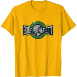 imageStar Wars The Book of Boba Fett A New Boss In Town TShirtGolden Yellow