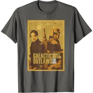 imageStar Wars The Book of Boba Fett Fennec Galactic Outlaws TShirtAsphalt Grey