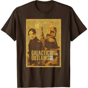 imageStar Wars The Book of Boba Fett Fennec Galactic Outlaws TShirtBrown