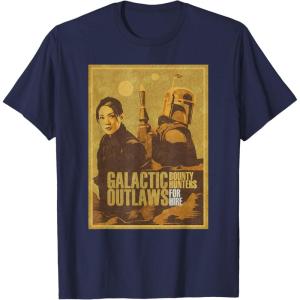 imageStar Wars The Book of Boba Fett Fennec Galactic Outlaws TShirtNavy Blue