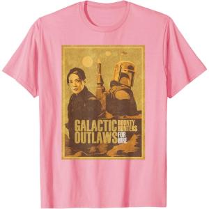 imageStar Wars The Book of Boba Fett Fennec Galactic Outlaws TShirtPink