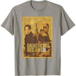 imageStar Wars The Book of Boba Fett Fennec Galactic Outlaws TShirtSlate Grey