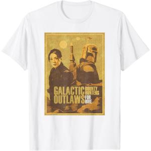 imageStar Wars The Book of Boba Fett Fennec Galactic Outlaws TShirtWhite