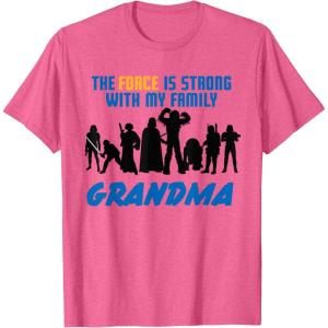 imageStar Wars The Force Matching Family GRANDMA TShirt TShirtPink Heather