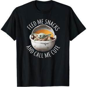 imageStar Wars The Mandalorian Grogu Feed Snacks ampamp Call Me Cute TShirtBlack