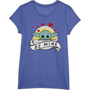 imageStar Wars The Mandalorian The Child Be Mine Valentines Day TShirtBright Blue Heather