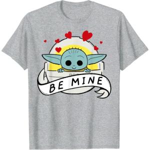 imageStar Wars The Mandalorian The Child Be Mine Valentines Day TShirtHeather Grey