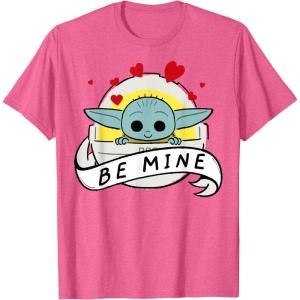 imageStar Wars The Mandalorian The Child Be Mine Valentines Day TShirtPink Heather