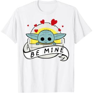 imageStar Wars The Mandalorian The Child Be Mine Valentines Day TShirtWhite