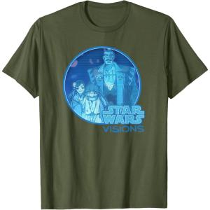 imageStar Wars Visions Group Shot Family Hologram TShirtOlive Green