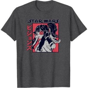 imageStar Wars Visions Lop Kanji Logo Portrait TShirtDark Heather Grey