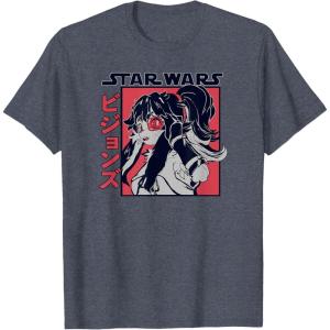 imageStar Wars Visions Lop Kanji Logo Portrait TShirtHeather Blue
