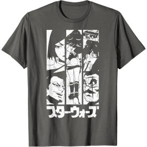 imageStar Wars Visions Lop ampamp Ocho Group Shot Panels TShirtAsphalt Grey