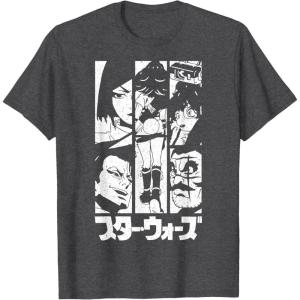 imageStar Wars Visions Lop ampamp Ocho Group Shot Panels TShirtDark Heather Grey